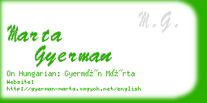 marta gyerman business card